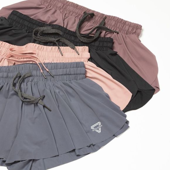 NWT Keiki Kona Flowy Fitness Workout Shorts in Dark Gray - Picture 1 of 7